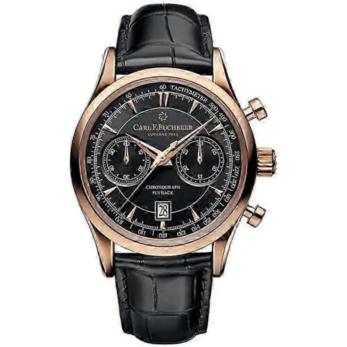 (χρυσό-μαύρο) Νέο ρολόι Carl F. Bucherer του 2025 με πολυλειτουργικό χρονογράφο και δερμ