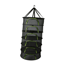 6 Layer Herb Drying Rack with Zipper, Foldable Mesh Hanging Net for Tea Fruits Vegetables Clothes