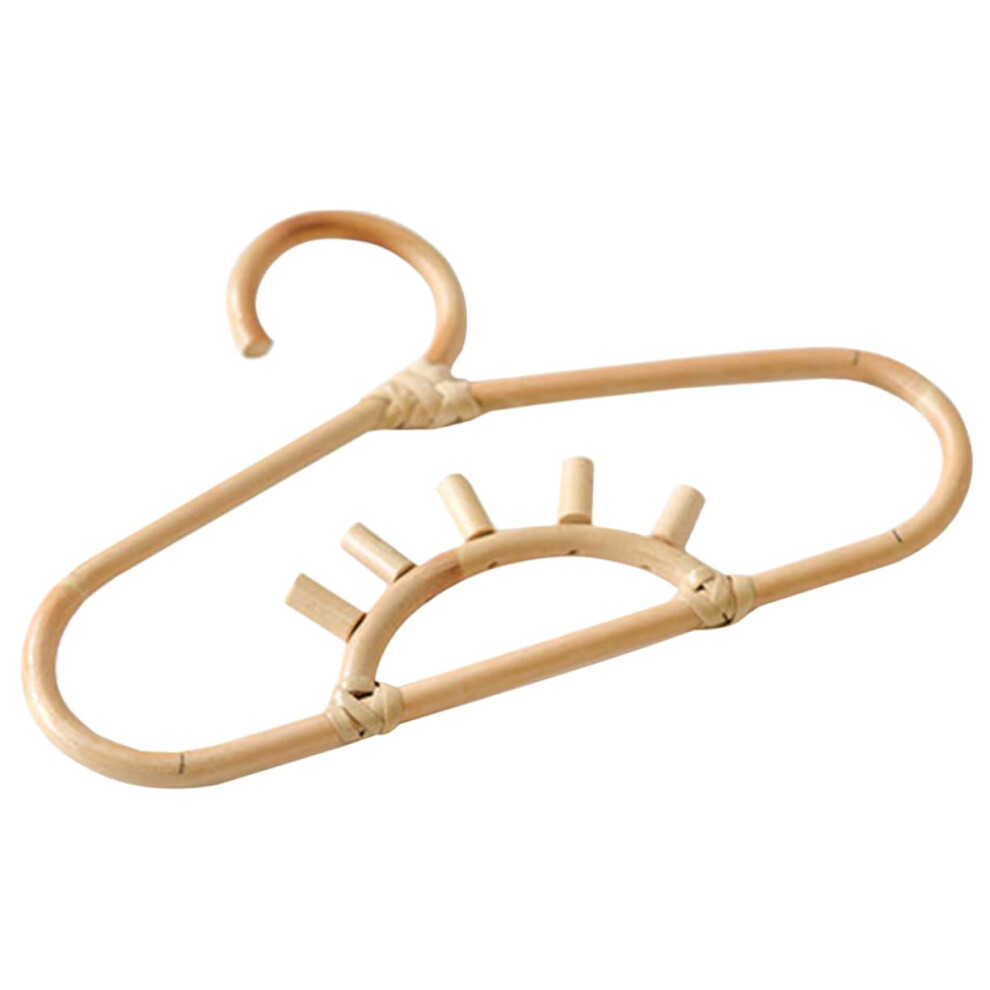 Rattan Closet Organizer with Hangers Natural Nursery Clothes Storage for Baby Boys