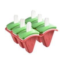 formen, 6Piece Reusable Watermelon Design Molds Including Sticks Kitchen Utensils for Yogurt Desserts on Hot Days