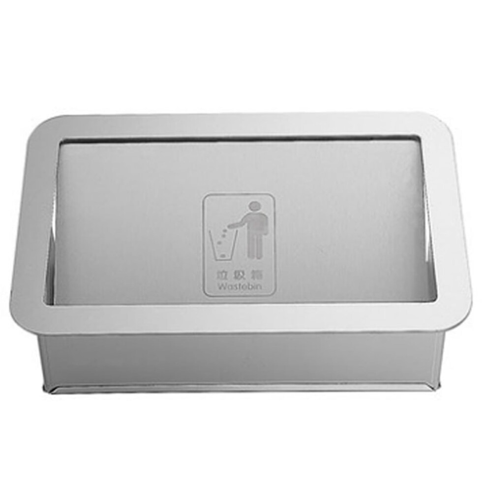 304 Stainless Steel Trash Chute With Hinged Lid, Flush Mount Kitchen Cabinet Garbage Disposal 9339159869284