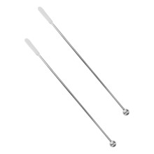 2 stainless steel stirring sticks, reusable cocktail and drink stirrers for coffee, tea, and milk tea, practical bar accessories for home and parties.
