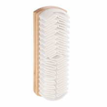 Shoe Cleaning Brush Beech Wood Rubber Bristles for Leather and Suede Boots 5'x2' Light Wood