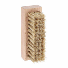Shoe Cleaning Brush Beech Wood with Pig Bristles for Leather Shoes Boots and Cloth (Gray Brown)