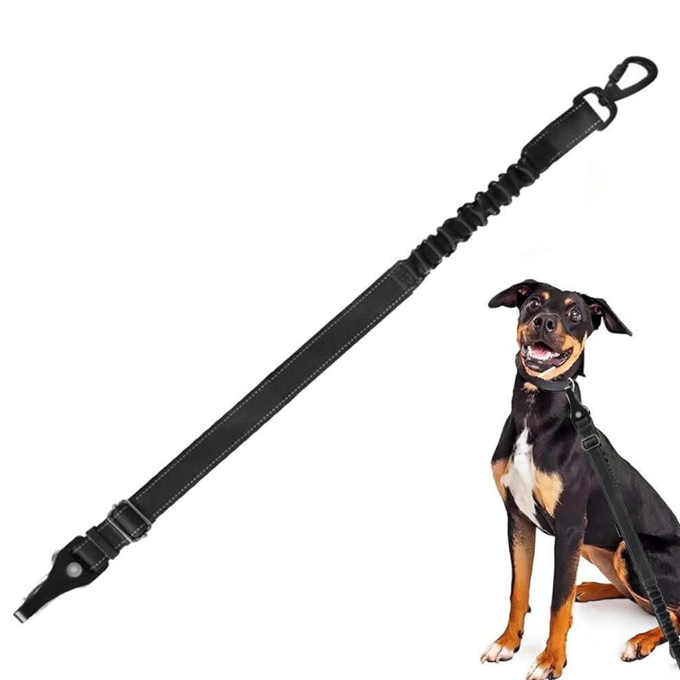 Black Dog Car Harness, Adjustable Nylon Car Seat Belt, Heavy Duty Removable Pet Restraint Keeps Pets Secure,
