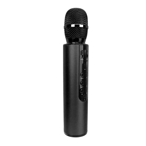 Draagbare handkaraokemicrofoon met luidspreker, draadloze Bluetooth-karaokemicrofoon, unidirectioneel dynamisch ontwerp, dubbele 5W-luidsprekers, 1
