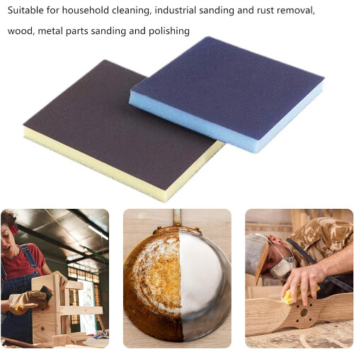 Flexible Sponge Sanding Block Discs Double Sided Sandpaper Assorted Grit Sanding Tool Suitable for Woodworking 2 Pieces Ref: 6492 1