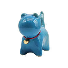 Figurine de chaton en céramique pour décoration de-Bleu mer