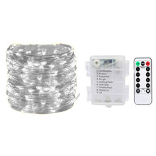 Wasserdichte Lichterkette aus Silberdraht, 200 LEDs, batteriebetrieben, für den Innenbereich, ideal für Hochzeiten, Partys und Camping,