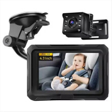 Babyautomonitor 1080P met veilige achterbankcamera en 4,3-inch display, per stuk