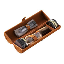 Shoe Care Kit with Brush and Polish, Deep Nourishment Leather Cleaning Travel Set, Orange 240x70mm