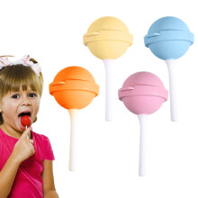 Pack of 4 Lollipop Moulds, Colourful on a Stick, Silicone Ice Moulds, Lollipop Moulds, Silicone Lollipop Pop Maker for Making Boolermocher