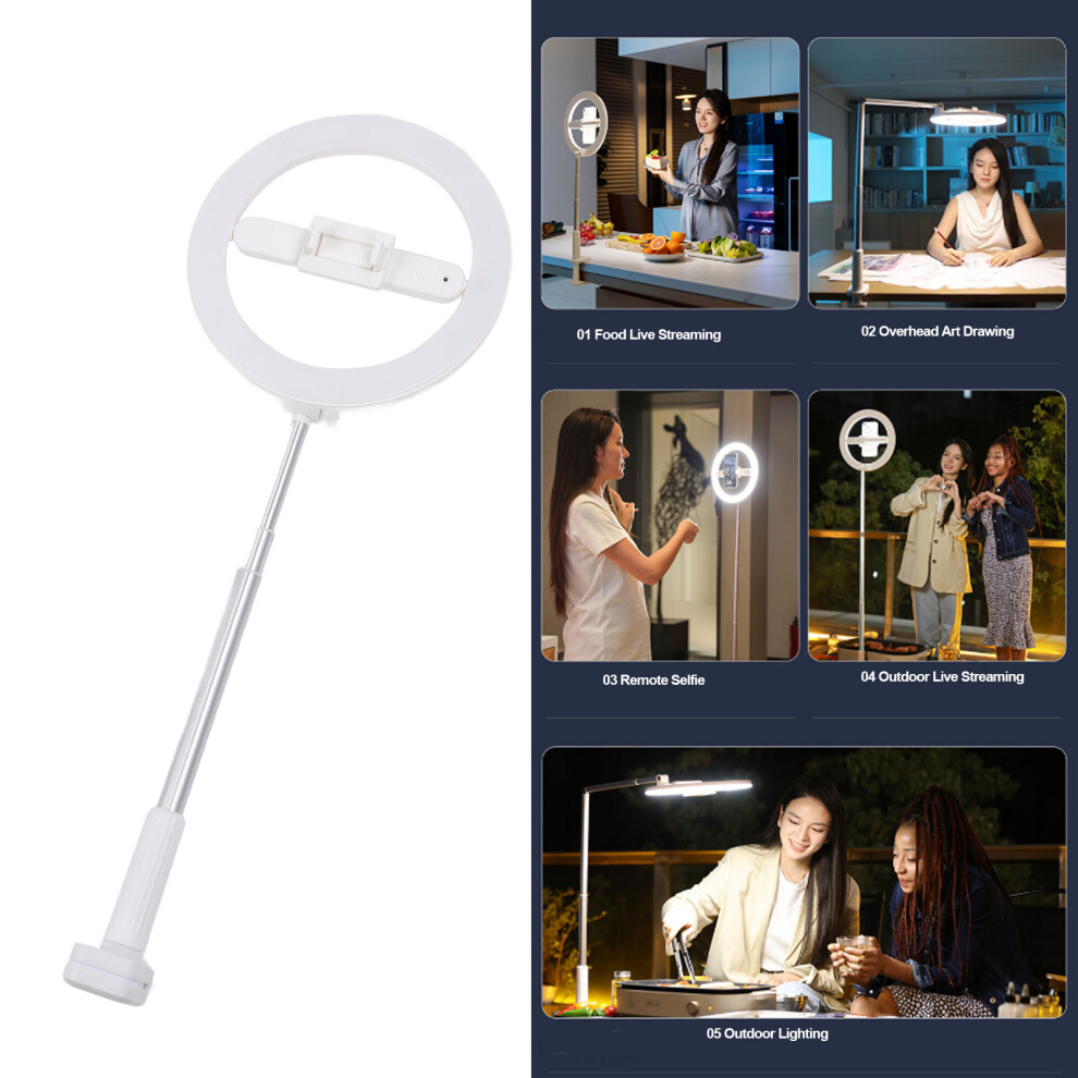 Rechargeable Ring With Clamp Stand, 3000Mah, 5 Brightness Levels Light 8751364765556