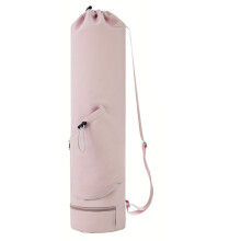 Pilates mat bag with water bottle pocket and wet pocket. Shoulder strap for women and men (Pink).