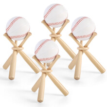Baseball Bat 12 Includes Stand, Mini Rings, 4 Wooden Baseball Balls, Holder, 4 Foodball Bats Game, Cute Wooden Stand, Softball Bat Display