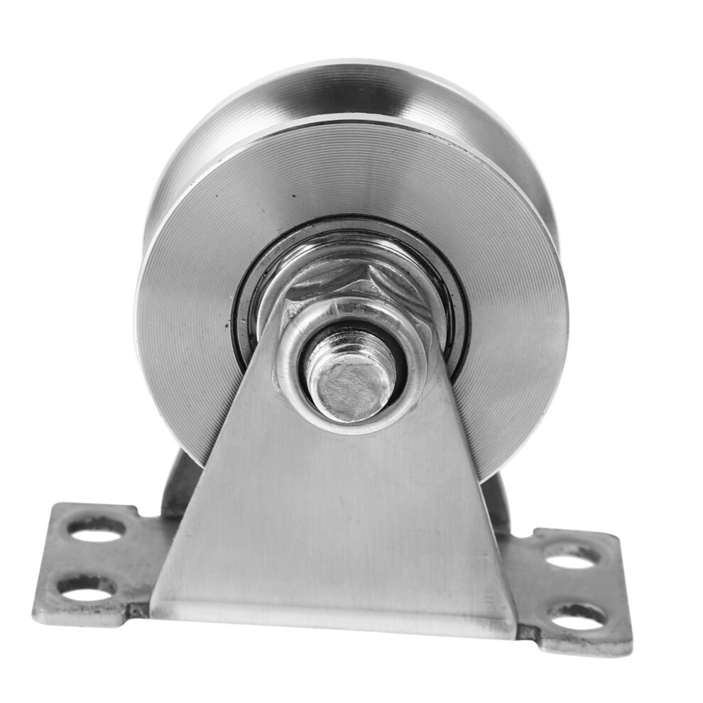 Stainless Steel U Groove Caster Pulley Wheel For Wire Rope Lifting Heavy Load Daily Use 9339159869789