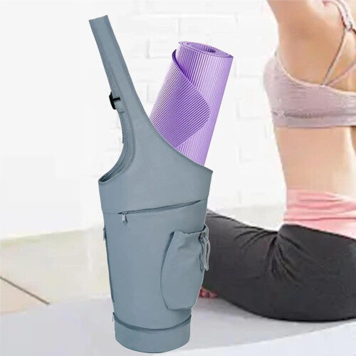 Yoga Mat Holder Bag with Adjustable Shoulder Strap (Black) 2