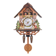 Horloge à coucou en bois artisanale, horloge murale à-Style A