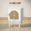Homcom HOMCOM Boho Bedside Table with Rattan Door and Adjustable Shelf, White 9