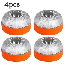 orange4pcsNewest Portable Emergency Light V16 Homologated Car Emergency Beacon Light Orange/Blue/Red Magnetic Induction Strobe Light-2025