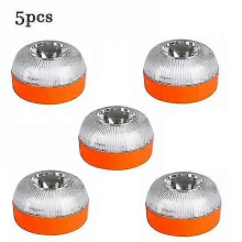 Orange 5pcs V16 Magnetische Induktionsblitzleuchte Auto-Notleuchte Orange/Blau/Rot