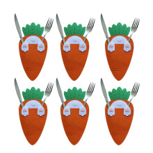 Pack Of 6 Functional Easter Carrot Cutlery Pouches Enhances Your