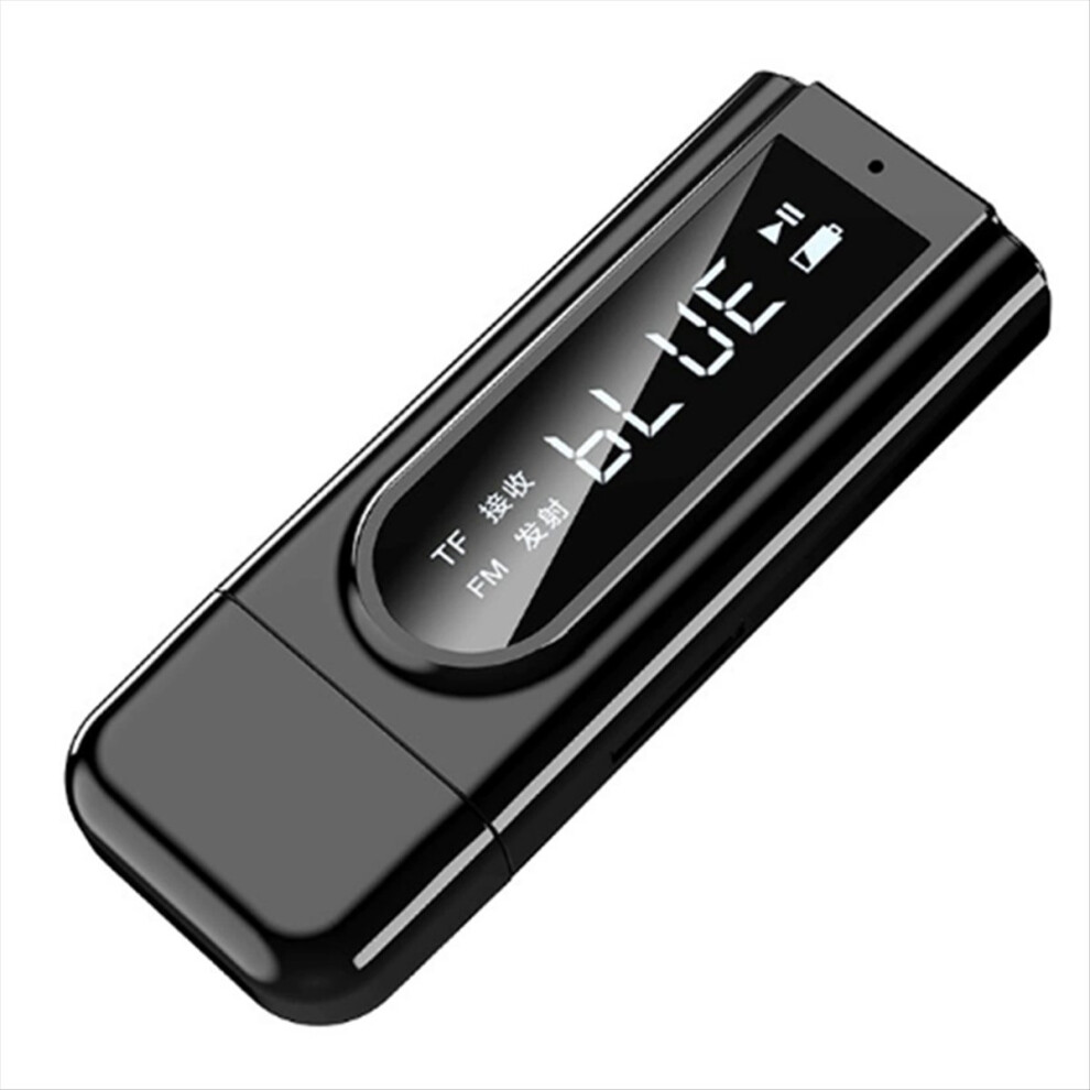 Fm Stereo Bluetooth 5.0 Receiver Transmitter With Tf Solt Lcd Screen A 4853907544667