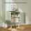 Homcom (Green) HOMCOM Boho Bedside Table with Rattan Door and Adjustable Shelf 4