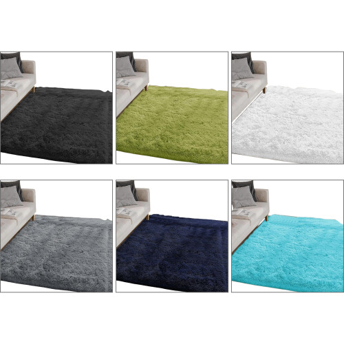 Faux Fluffys Plushes Floor NonSlip Carpets Rectangles-Dark Gray 1