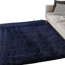 Rectangles Faux Fluffys Sheepskin Rugs Floor Carpets-Navy Blue