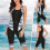 Costume intero donna sub nera senza maniche anti-rash zip frontale 4