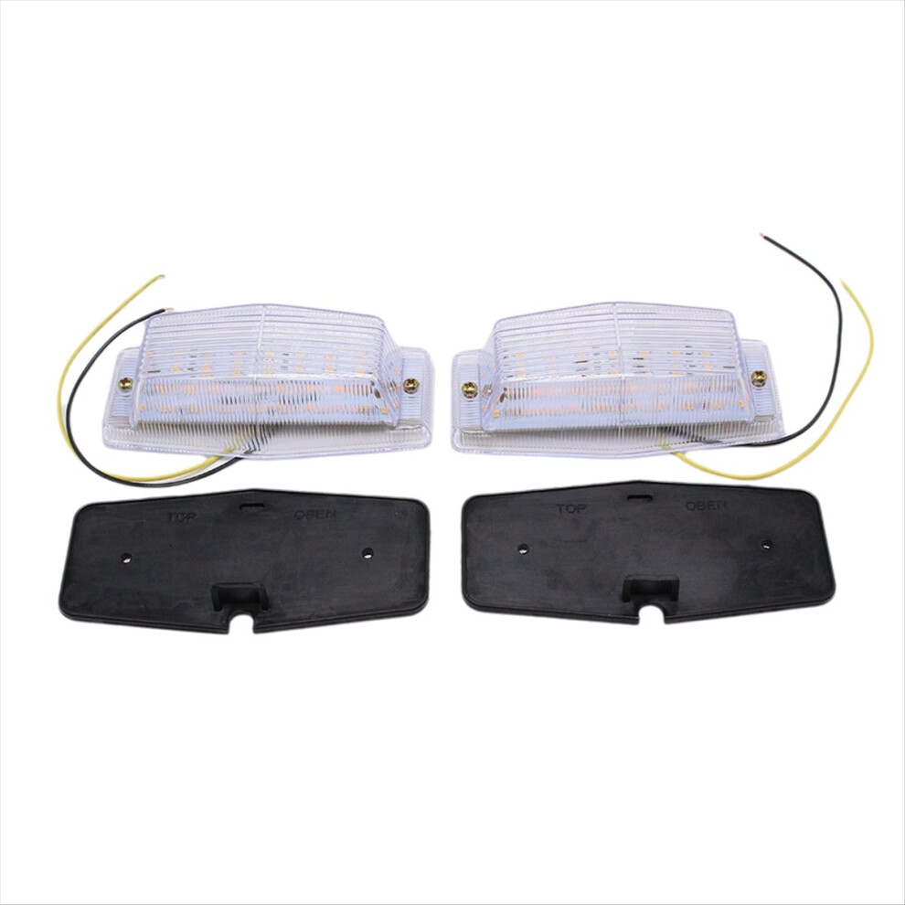 2Pcs Retro Front Marker Lamp Grill Led For Truck Lorry Dou White/Light 4853907531667