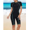 Costume intero anti-rash donna, muta sub nera e blu maniche corte XL con zip frontale 2