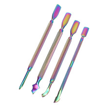 Ensemble de 4 pousse-cuticules en acier inoxydable à double extrémité