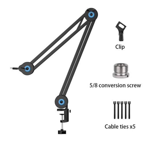Suporte de Microfone Universal com Braço Longo e Suporte de Carga com Parafuso de Conversão de 5/8 e Rotação de 360 2
