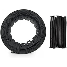 Borde de jardín de plástico duradero, kit de borde paisajístico con estacas reutilizables, borde de césped flexible para macizos de flores y