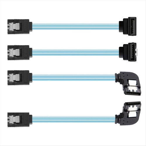 4pcs 90-Degree Right-Angle Bend SATA3.0 Data Cable Aluminum Foil 6gbps