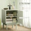 Homcom (Green) HOMCOM Boho Bedside Table with Rattan Door and Adjustable Shelf 14