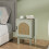 Homcom (Green) HOMCOM Boho Bedside Table with Rattan Door and Adjustable Shelf 16