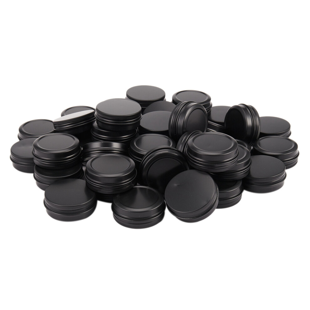 Istovo Aluminum Tin Cans - 40 Pack 1Oz / 30G Round Metal Tin Container Screw Top Cans Cosmetic Sample Containers Candle Travel Tins