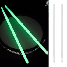 1Pair 5A Luminous Drum Stick Drum Set Fluorescent Drumsticks Jazz Drumsticks Stage Glow in Dark Drum Accessories Green