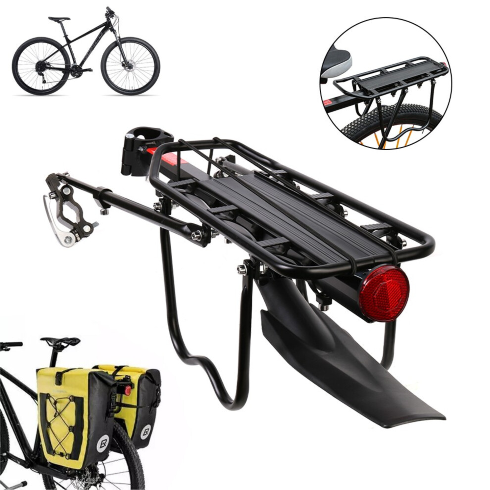 (Black) Aluminum Alloy Bicycle Rear Pannier Rack Black 8131152052196