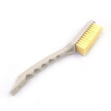Shoe Cleaning Brush with Soft Bristles for Washing Sneakers and Leather Shoes, Beige Handle