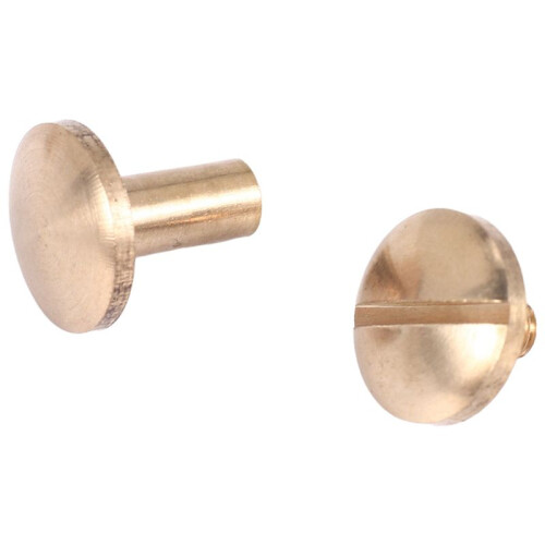 10x Arc Solid Brass Button Stud Screw Nail Screw back Leather Rivet Belt 8mm 2