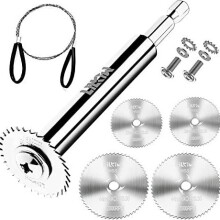Hexagonal shank mini saw blade electric drill connecting rod + saw blade + coaxial saw set connecting rod + 4 saw blades + coaxial saw
