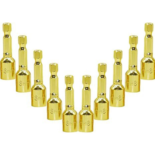 Pneumatic socket head cap magnetic socket, chrome steel, for electric drills, 10-pack