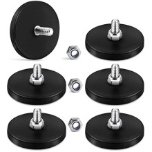 M4/M6 Standard Rubber-Coated Magnet Car Light Fixture Magnetic Rubber-Coated Suction Cup Magnet Base 6PCS M6