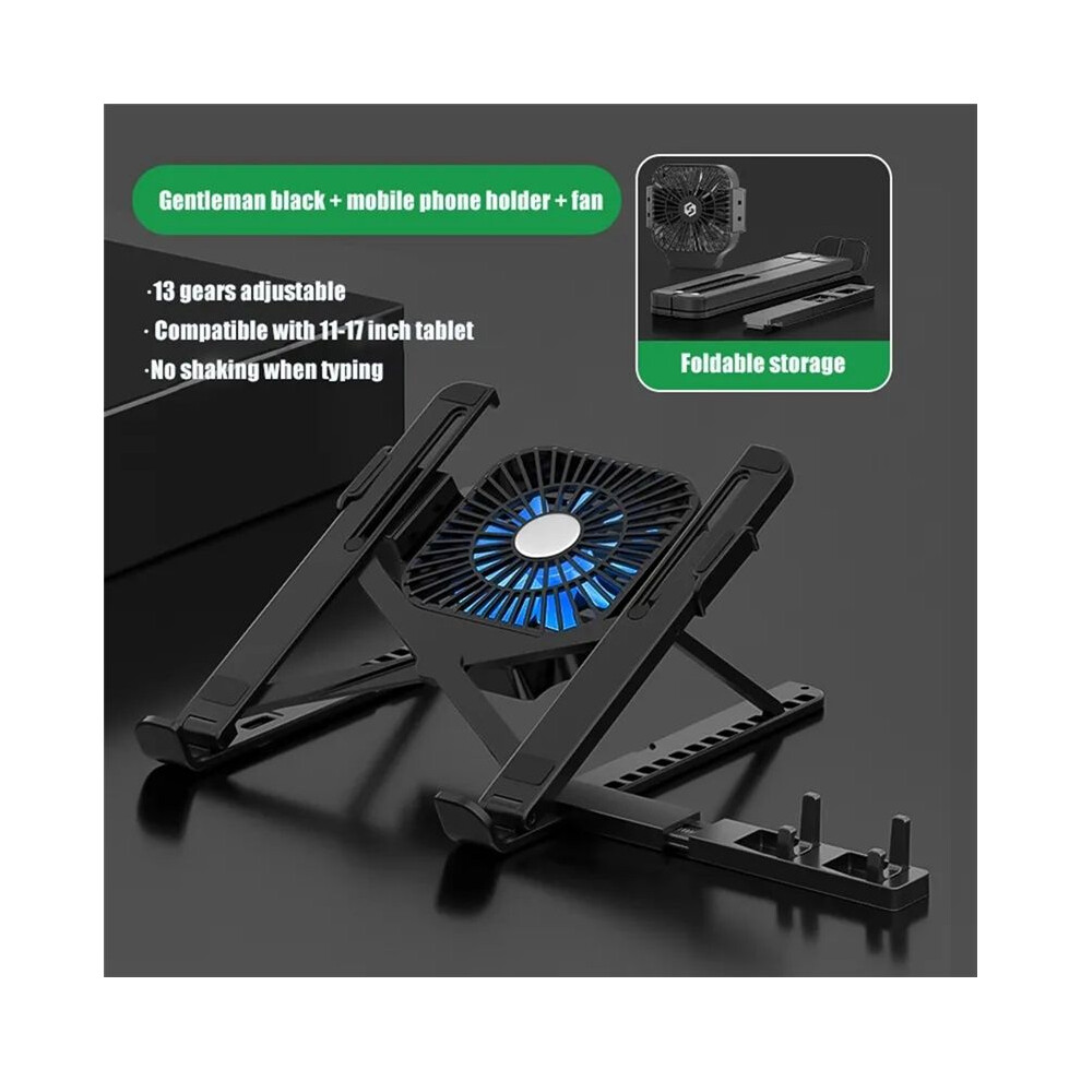 Cooling Pad Foldable Laptop Stand Holder With Cooler Fan Tablet Mount Bracket Notebook Cooling Stand With Phone Holder A 6131555076821