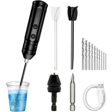 Brushless impact lithium-ion cordless hand drill + epoxy resin mixer + 10 drill bits + chuck set