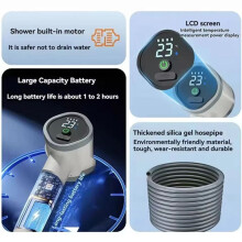 Portable Camping Shower Outdoor Rechargeable Electric Shower for Hiking Travel Car Washing Home Children Pet Dog Bathing